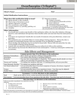 Oxcarbazepine (Trileptal&reg;) - Alameda County Behavioral Health