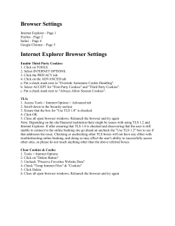 Browser Settings Internet Explorer Browser Settings