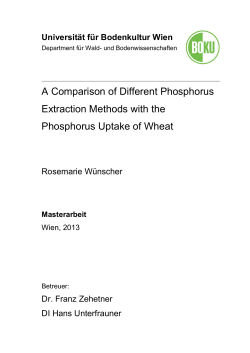 A Comparison of Different Phosphorus Extraction Methods with the