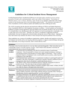 Guidelines for Critical Incident Stress Management