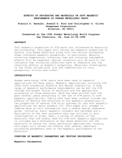 Effects of Processing and Materials on the Soft Magnetic