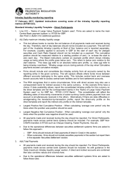 Intraday liquidity monitoring reporting