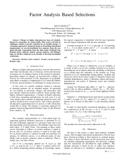 Factor Analysis Based Selections