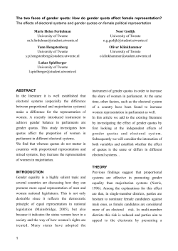 The two faces of gender quota: How do gender quota affect female