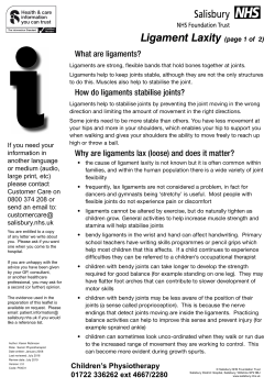 Ligament Laxity - ICID (Salisbury)