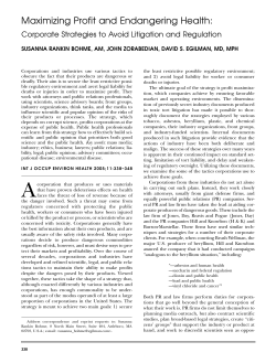 Maximizing Profit and Endangering Health