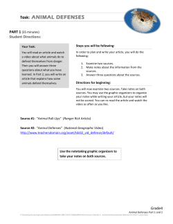 Task: ANIMAL DEFENSES