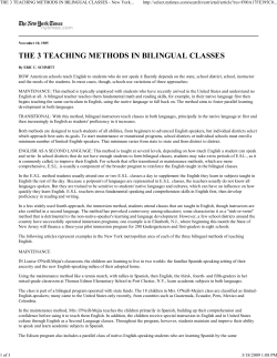 the 3 teaching methods in bilingual classes