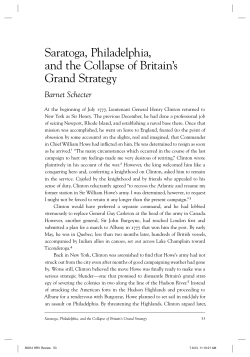 Saratoga, Philadelphia, and the Collapse of Britain`s Grand Strategy