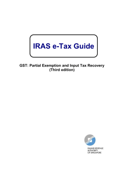 Partial Exemption and Input Tax Recovery