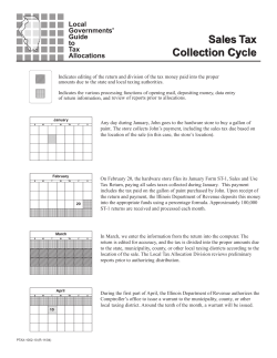 Sales Tax Collection Cycle Sales Tax Collection Cycle