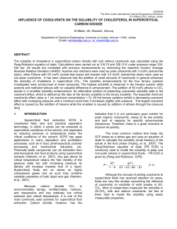 influence of cosolvents on the solubility of cholesterol