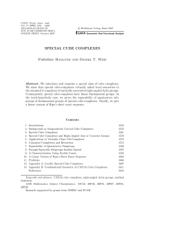 F. Haglund and D. Wise, Special Cube Complexes