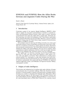 ENIGMA and PURPLE: How the Allies Broke German and