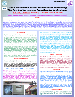 Cobalt-60 Sealed Sources for Radiation Processing, 60 Sealed
