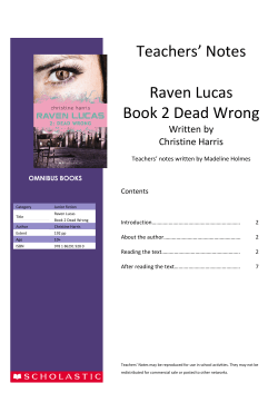Teachers` Notes Raven Lucas Book 2 Dead Wrong