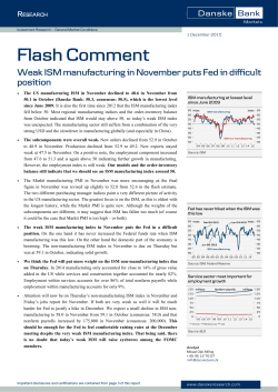 Flash Comment US: Weak ISM manufacturing in