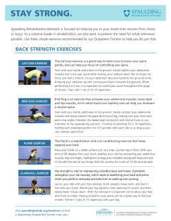 BACK STRENGTH EXERCISES - Spaulding Rehabilitation Network