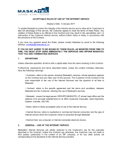 ACCEPTABLE RULES OF USE OF THE INTERNET