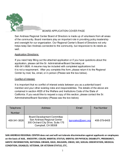 BOARD APPLICATION COVER PAGE San Andreas Regional
