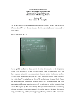 Advanced Marine Structures Prof. Dr. Srinivasan