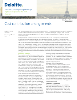 Cost contribution arrangements