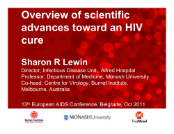 Overview of scientific advances toward an HIV cure