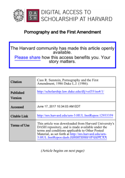Pornography and the First Amendment