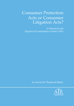 Consumer Protection Acts or Consumer Litigation Acts? A Historical