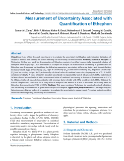 Measurement of Uncertainty Associated with Quantification of