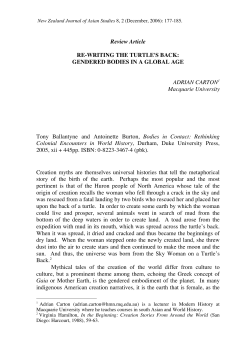 Re-Writing the Turtle`s Back: Gendered Bodies in a Global