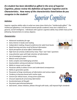 Superior Cognitive Definition and