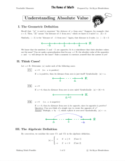 Understanding Absolute Value