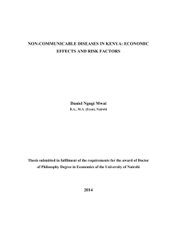 NON-COMMUNICABLE DISEASES IN KENYA