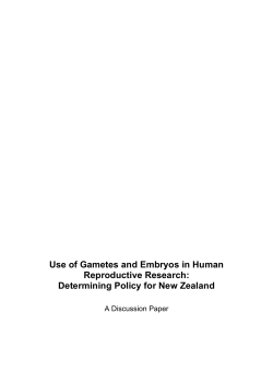 Use of Gametes and Embryos in Human Reproductive Research