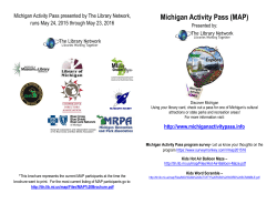 Michigan Activity Pass presented by The Library Network, runs May