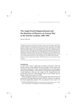 The Anglo-French Rapprochement and the Question of Morocco: an