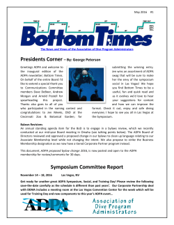 May 2016 - Association of Dive Program Administrators