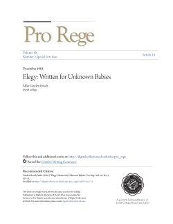 Elegy: Written for Unknown Babies