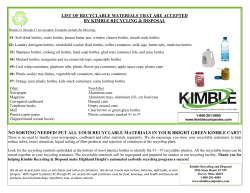 Kimble recycling program