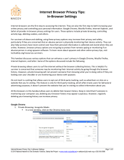 Internet Browser Privacy Tips: In