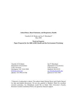School Buses, Diesel Emissions, and Respiratory Health Timothy