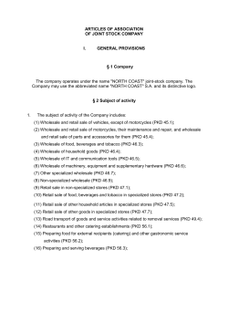 ARTICLES OF ASSOCIATION OF JOINT STOCK COMPANY I