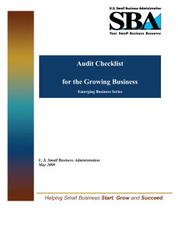 Audit Checklist for the Growing Business
