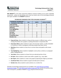 Technology Enhanced Item Types Available in INSIGHT