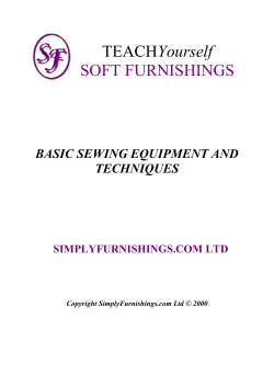 BASIC SEWING EQUIPMENT AND TECHNIQUES