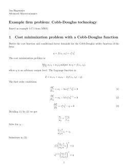 1 Cost minimization problem with a Cobb