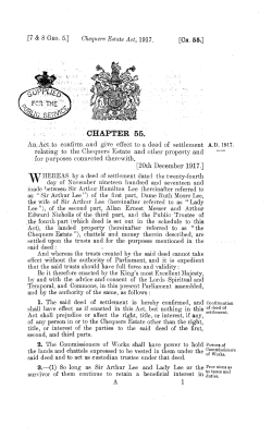 Chequere Estate Act, 1917