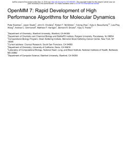 OpenMM 7: Rapid Development of High Performance