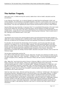 The Haitian Tragedy - World Socialist Movement